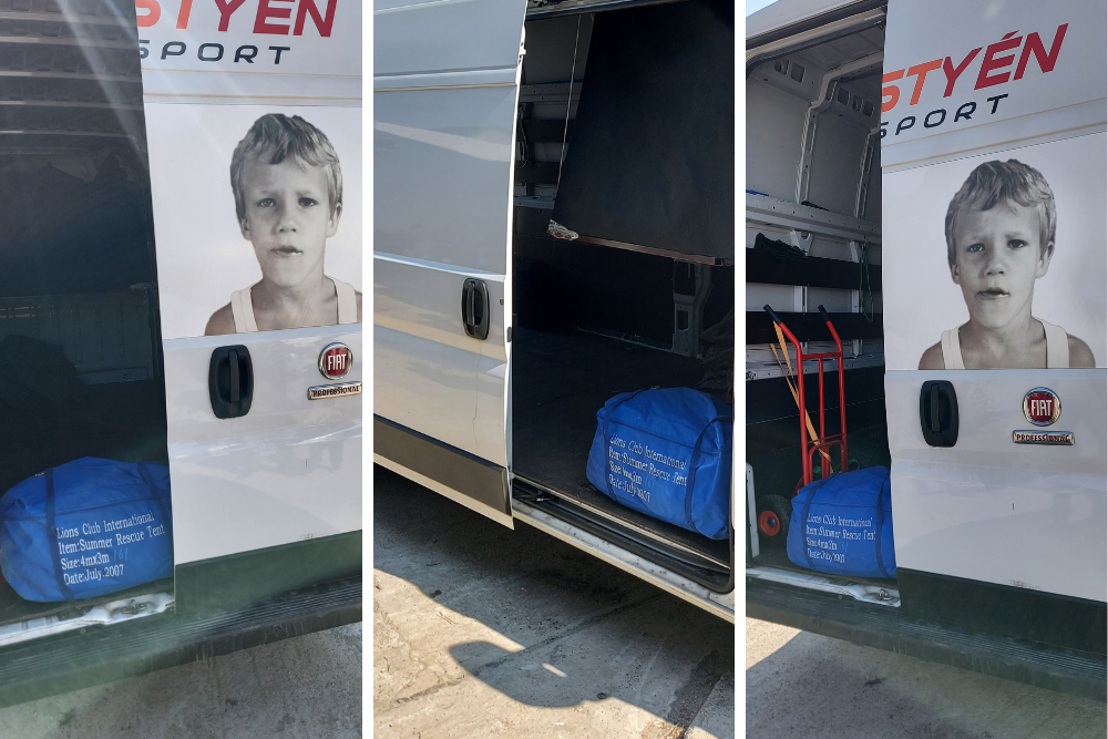 Dán-Magyar Egyesület 200 kg-os adománya a magyar Máltai Szeretetszolgálat elosztóhelyére. - Sebestyén Trans - külföldre költöztetés